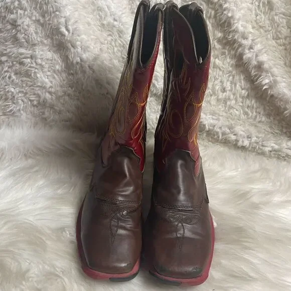 Durango Women's Rebelicious Western Boot Dark brown & Red  rubber soles SZ9.5M - Picture 4 of 14